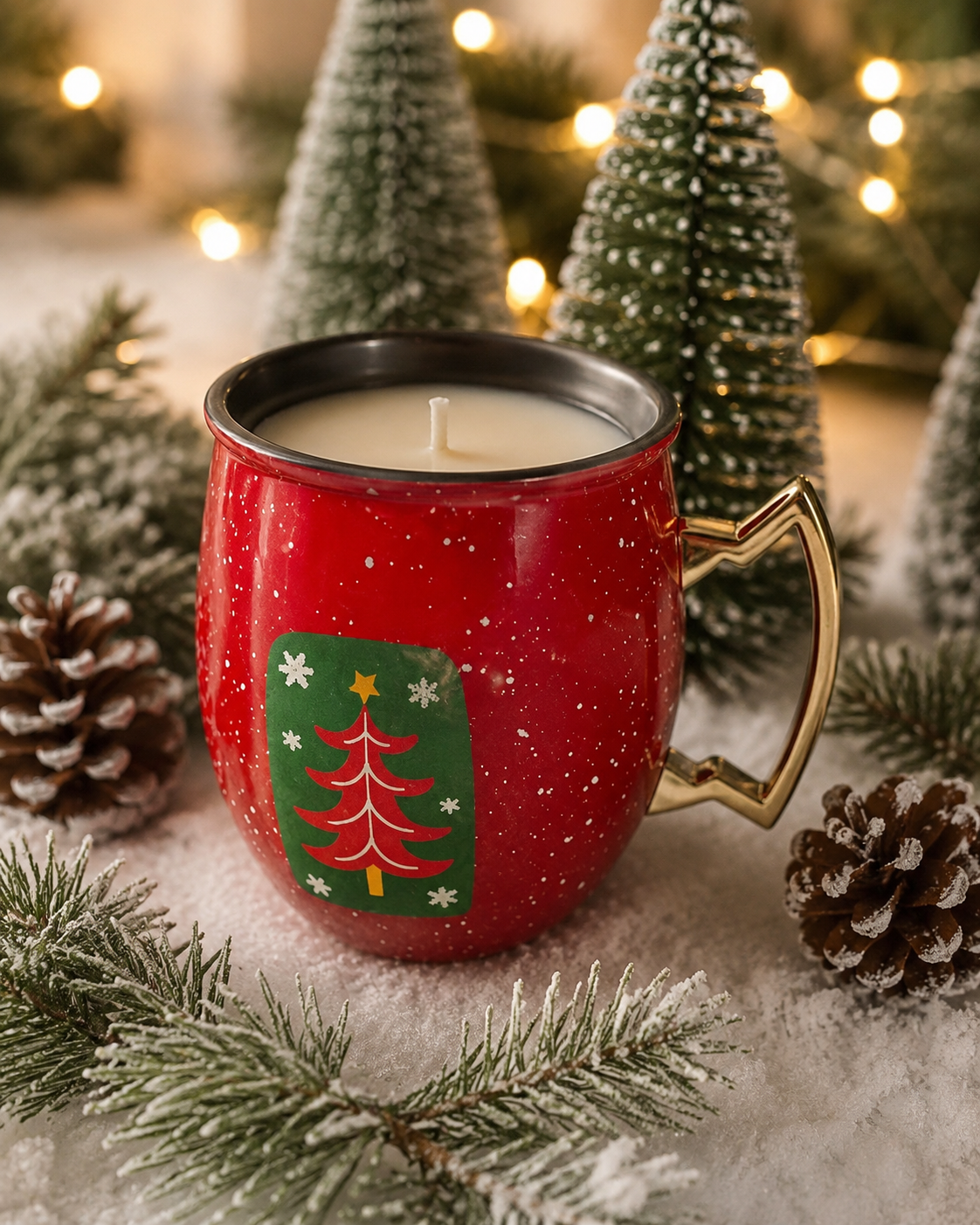 Red Christmas Tree Keepsake Mug Candle – Fraser Fir - 15 oz