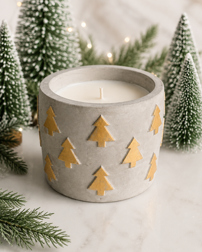 Gray & Gold Christmas Tree Keepsake Candle – Fraser Fir - 8 oz