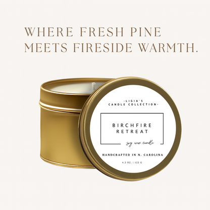 White Birch and Fireside Candle - Birchfire Retreat - Signature Scent