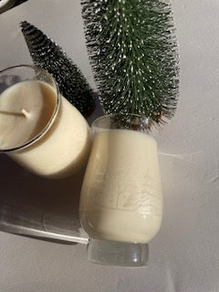 Etched Christmas Tree Keepsake Glass Candle – Fraser Fir Scent - 12 oz